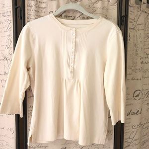 Barely worn L.L. Bean cream top with buttons